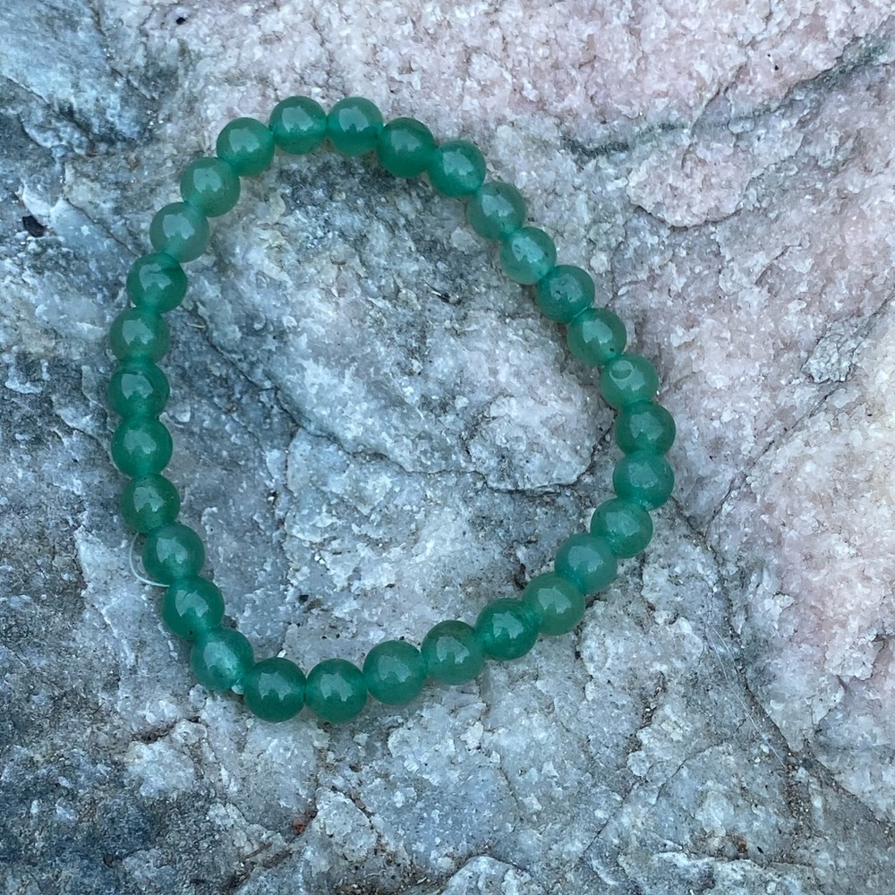 Green Beaded Stretch Bracelet - Women Jewelry